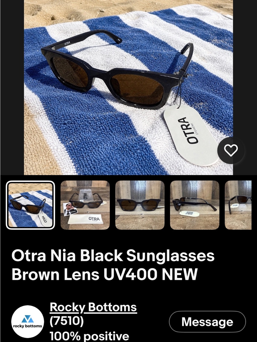 Otra Nia Black Sunglasses with Brown Lenses